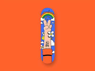 Skatedeck - Peace adobeillustrator bright color illustration illustrator skate skate deck skateboard skateboarding vector