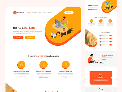 YourFriend design homepage landingpage ui ux