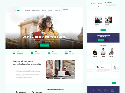 Online Classes design homepage landingapge landingpage minimaldesign ui ux