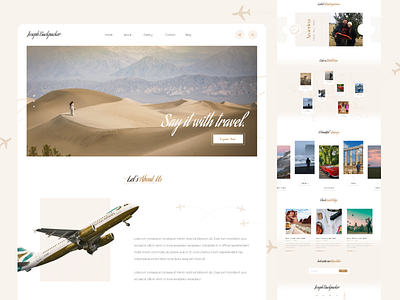 Joseph Backpacker - Travel Blogger design homepage landingapge landingpage minimaldesign ui ux