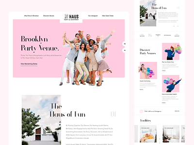 Haus - Party & Sleepover design homepage landingapge minimaldesign ui ux