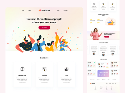 Songlove design homepage landingapge minimaldesign ui uidesign ux uxdesign uxresearch