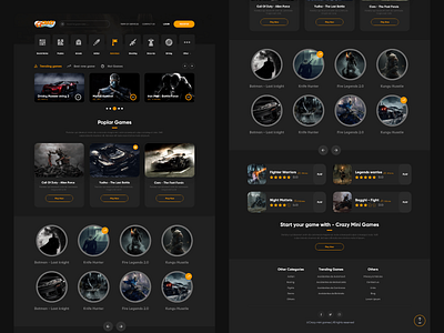Crazy Mini Games design gamelandingpage games homepage landingapge play a game ui ux