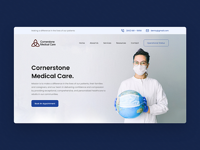 Medical Care homepage landingapge minimaldesign ui ux websiteui