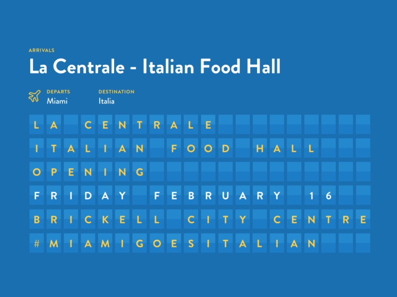🍋 La Centrale Opening Announcement 🌴 aftereffects animation design flap board flip food gif italian italy miami travel trip