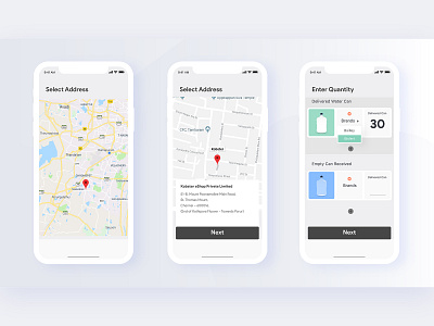 Location & Quantity Section - Water Delivery App