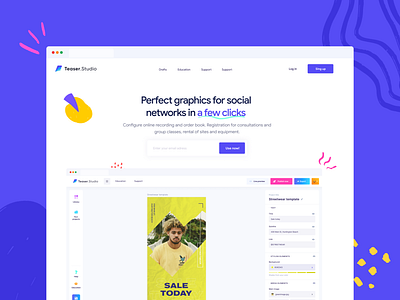 Landing page for graphic editor