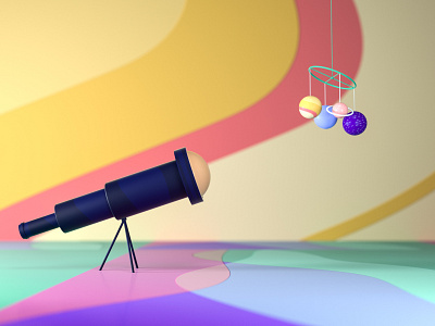 Explore 3d art cinema4d debut illustration octane planet space telescope