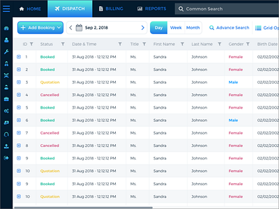 Booking Admin Design