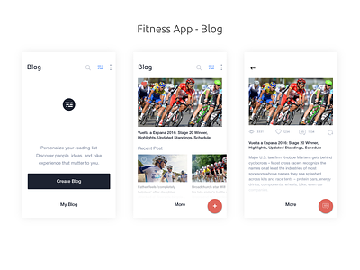 Fitness App  -  Blog