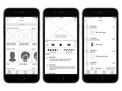 Music App  - Wireframe