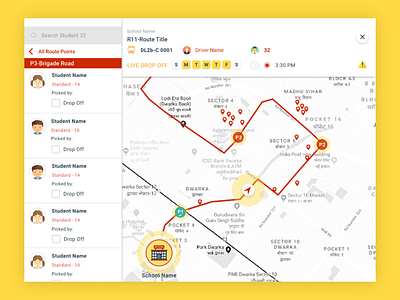 School Bus Route Detail adobe xd app concept design interaction design ios mobile app mobile app design school bus route detail ui user center design user experience design user interface design ux