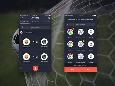 Football Soccer Mobile App - Leagues