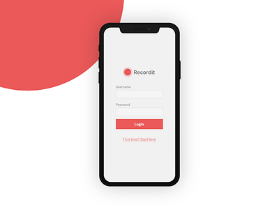 Recordit Concept Login Screen daily 100 challenge daily ui login form