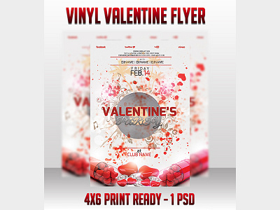 Envato - Vinyl Valentine Flyer club party envato flyer flyer design valentine