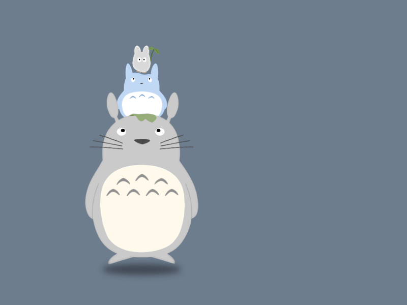 Jumping Totoros cartoon character gif gif animation illustration principleapp totoro vector