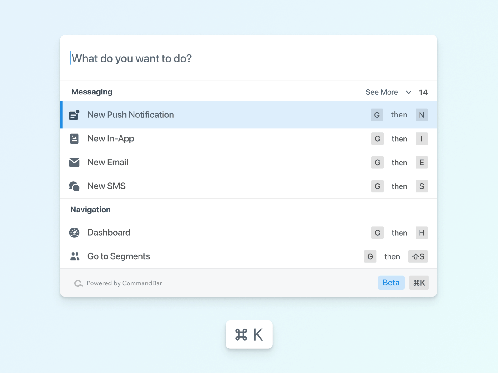 Searching with Command-K