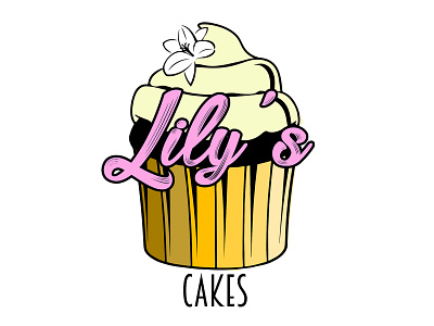Lily's Cakes Draft Logo Design business logo cake cake logo cupcake logo graphic designer graphicdesign illustrated logo logo logo design logo designer logodesign