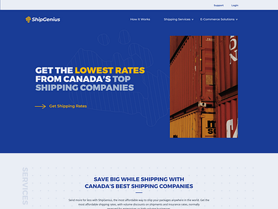 ShipGenius website design concept branding genius ship shipping shipping box ui uidesign website