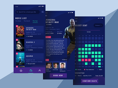 Movie Booking App booking app mobile movie movie app movie booking ticketing app ui ui ux weekly challenge weeklyui