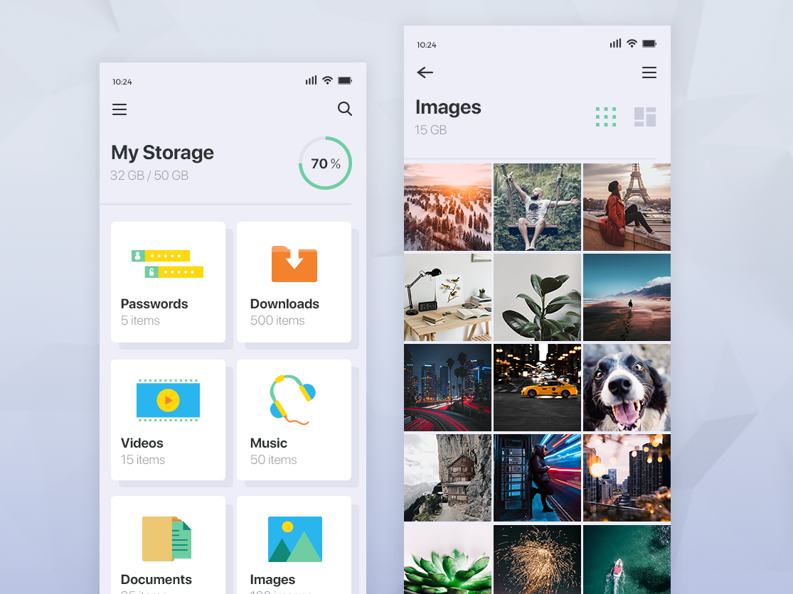 Storage App Ui by Nathan de la Torre for Sidekick Digital on Dribbble