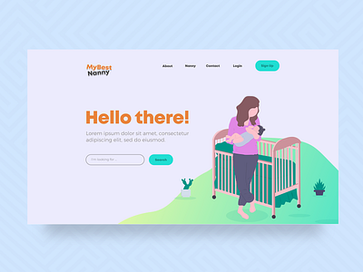 Babysitter search website design concept babbysitter daily challange dailyui designchallenge homepage design nanny website sidekick digital ui ux weeklyui