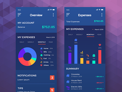 Expense Tracker app expense manager expense tracker expenses mobile mobile app money sidekick digital tracker uiux