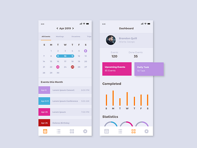 Calendar Ui calendar app calendar design design mobile app progress app sidekick digital to do app ui uiux