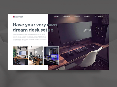 Dreamdsk Web Design Concept desk web design dream desk furniture sidekick digital ui uiux uxui web design weeklyui workspace