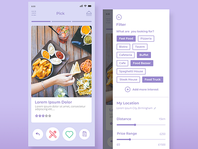 Feast On! UI concept app app design design challenge dine eat food location lunch matchmaker mobile order restaurant sidekick sidekick digital tinder ui uiux ux