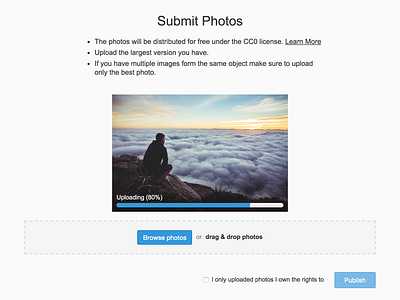 Photo Upload to Pexels drag and drop dragdrop images photos submission submit upload uploading