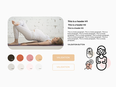Style Tile - app for pregnant women icon inspiration palette pregnant typography ui