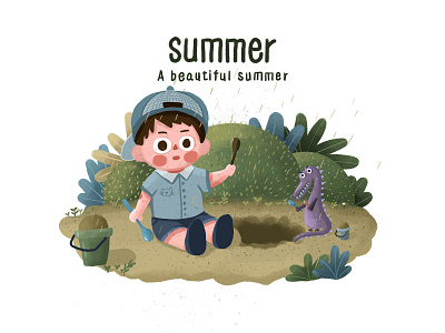 summer illustration 人物 扁平化 插画