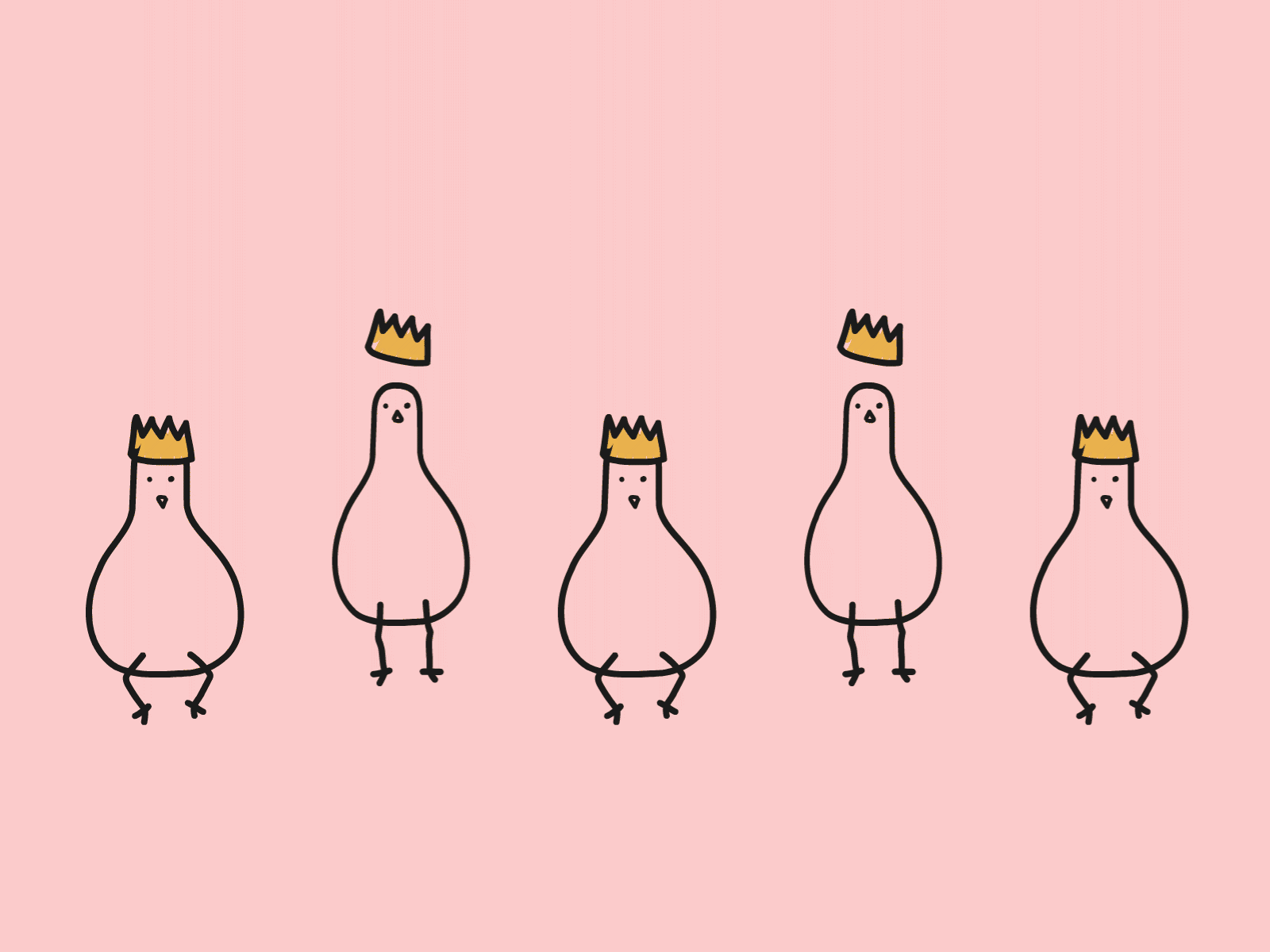 Leaping Birbs animate animation birb birds crown design illustration illustrator jump lords sketch