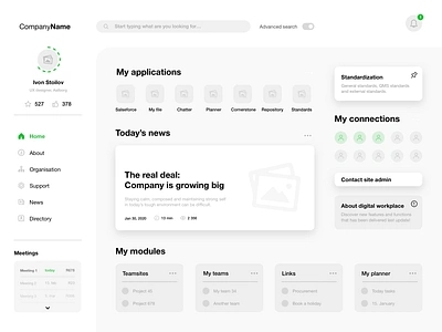 Intranet - wireframe design dashboard intranet ux wireframe wireframe design