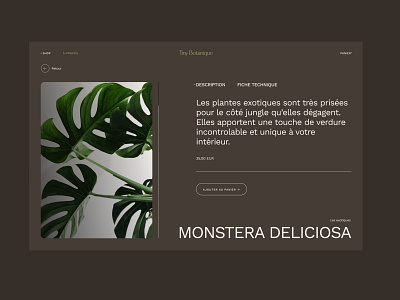 Tiny Botanique UI Design