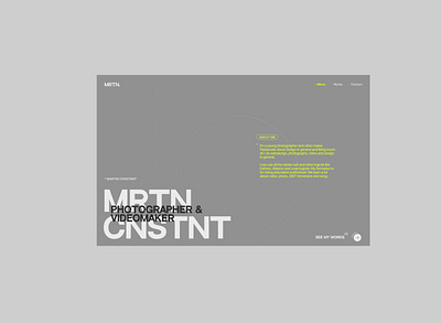 MRTN. UI Design branding design editorial graphic design minimalist modern photographer typography ui videomaker web design