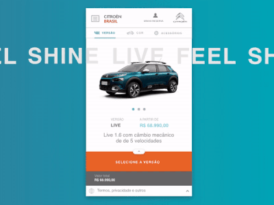 Citroen - Seleção modelo interaction user interface