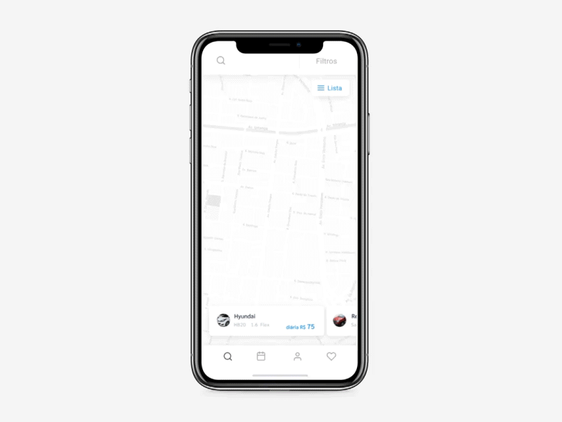 Car Sharing Concept - Search Screen