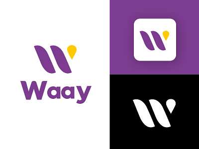 Waay - Logo Design Concept app branding flat flat design location location pin logo logo design logodesign pin w letter