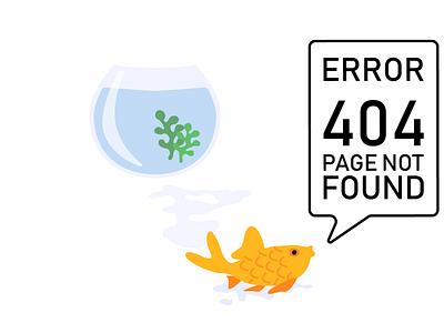 Daily UI Challenge #008 404 page 404 404 error daily ui daily ui challenge dailyui fish fish tank illustration page not found webpage