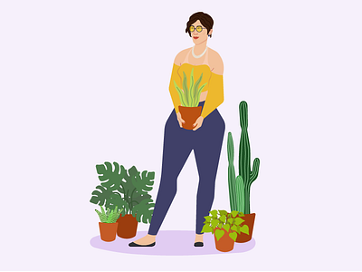 Plant lady illustration