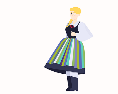 Folk costume woman illustration flat flat design flat illustration folk folk costume illustration woman