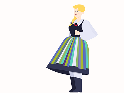 Folk costume woman illustration