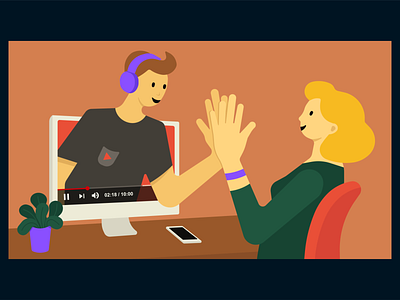 Youtuber - flat illustration