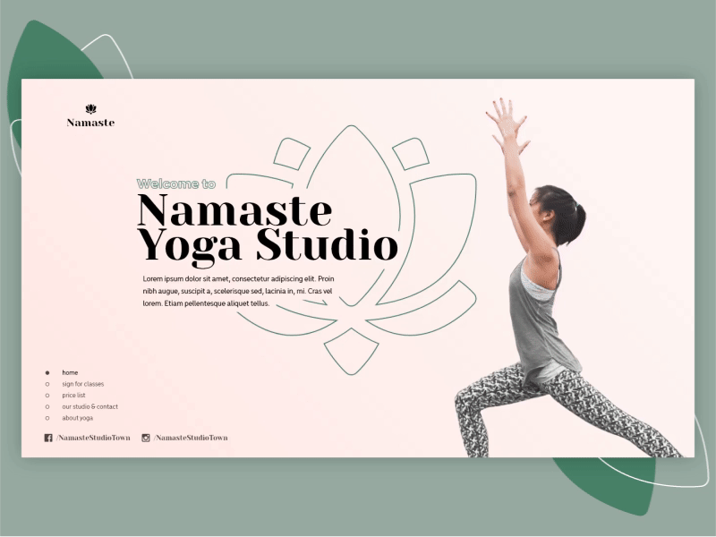 Yoga studio webpage design pink pink page ui webdesign webdesigns webpage webpagedesign yoga