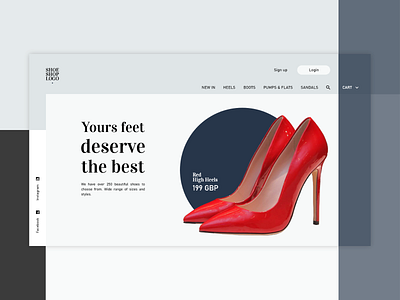Shoe shop ecommerce shop ui web design webdesign webpage www