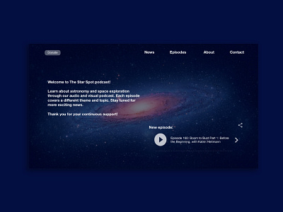 Star Spot Podcast astronomy design designchallenge redesign toronto ui uidesign webdesign website website design