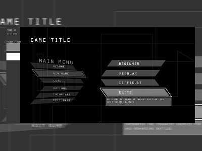 Menu Game User Interface