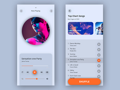 Simple Music Player branding cards clean flat icon ios app minimal mobile app mobile app design mobile ui music music app music player product design typography ux website design